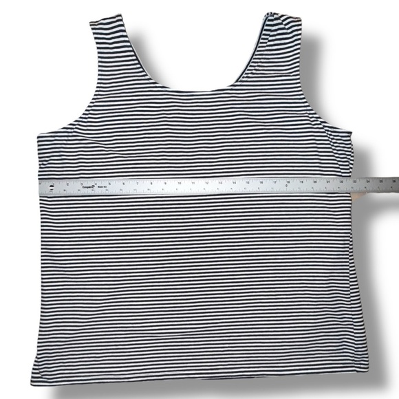TALBOTS 180 Two-Way Tank Belleville Stripe - INDIGO BLUE/WHITE 2X - Picture 7 of 12